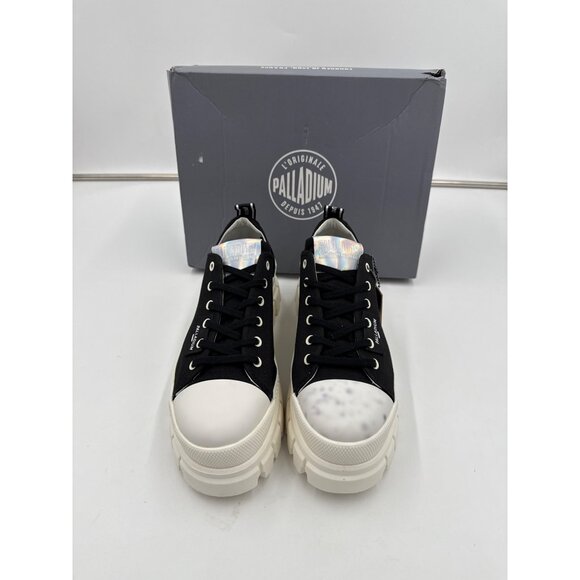 Palladium Womens Revolt Low TX Sneaker Black White Canvas Sneakers Size 8 - Picture 1 of 13